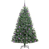 vidaXL Umetno Zložljivo Božično Drevo Zelena 210 cm PVC in kovina | Shoptok.si