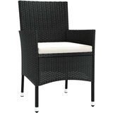 vidaXL Vrtni stoli z blazinami 4 kosi črni poli ratan (samo za VB/IE/FI/NO) | Shoptok.si
