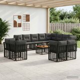  Set vanjskih sofa 13 kom. Crna i tamno siva Poliester | shoptok.hr