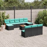  11-dijelni vrtni set s jastucima crni poliratan | shoptok.hr