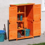 vidaXL vrtno spremište za alat smeđe 83x57x140 cm od masivne borovine | shoptok.hr