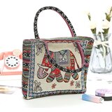 Venisymlis Ženska Embroidred Elephant Tote Bag Elephant Jacquard Lanena Ročna Torbica, (22069999) | Shoptok.si