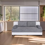 P & B ZOFA S POSTELJNO FUNKCIJO, siva, bela tekstil, leseni material | Shoptok.si