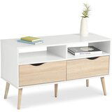 Vonhaus Koto manjša TV omarica bela, hrast | Shoptok.si