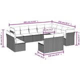  12-dijelni set vrtnih sofa od poliratana s jastucima crni | shoptok.hr