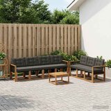  Set vanjskih sofa 8 kom. Prirodna i crna | shoptok.hr