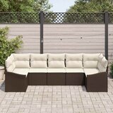  Set sofe 7 kom. Smeđa poliratan 289 x 123,5 x 85 cm | Shoptok.si