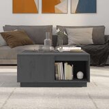 vidaXL Klubska mizica siva 80x81x36,5 cm trdna borovina | Shoptok.si