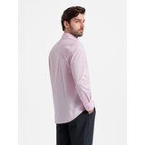 Ombre REGULAR cotton classic shirt - light pink Cijene
