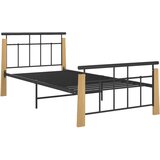 The Living Store Posteljni okvir kovina in trdna hrastovina 100x200 cm - Posteljni Okvir, (21526139) | Shoptok.si