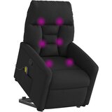  Masažni naslonjač na podizanje od tkanine crni | shoptok.hr