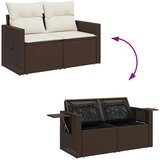  8-dijelni set vrtnih sofa s jastucima smeđi od poliratana | shoptok.hr