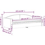  Dnevni krevet s madracem smeđesivi 90 x 200 cm od tkanine | shoptok.hr