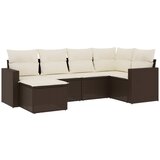 Maison Chic Seti vrtnega pohištva - Vrtna garnitura - Vrtni pohištvo set 6-delna z blazinami rjav poli ratan, (21806206) | Shoptok.si