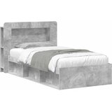  Okvir kreveta s pohranom s uzglavljem Betonska siva 80 x 200 cm | shoptok.hr