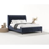 Maison de Rêve Tamno plavi tapecirani bračni krevet s prostorom za odlaganje s podnicom 180x200 cm Shell – | shoptok.hr