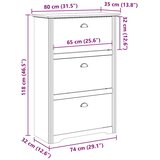  Stalak za cipele "BODO" bijela i smeđa 80x35x118 cm | shoptok.hr
