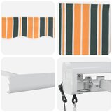  Skrovita tenda Zelena i bijela 400 × 350 cm Poliester i čelik | shoptok.hr