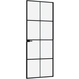 Sobna vrata crna 76 x 201 5 cm kaljeno staklo i aluminij tanka | shoptok.hr