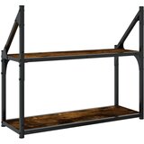  Polica s 2 razine dimljenog hrasta 60x21x51 cm drvena | shoptok.hr