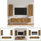 The Living Store Komplet TV omaric 4-delni dimljen hrast inženirski les - Komplet TV Omaric, (21738309) | Shoptok.si