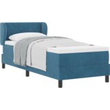  Krevet s Odbojnikom i Madracem Tamnoplavi 80x200 cm Baršun | shoptok.hr