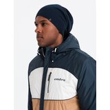 Ombre men's cotton knit winter beanie hat - navy blue | Eponuda.ba