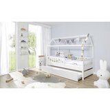 MID.YOU Postelja Traumhaus, Bor, Bela, Masivno | Shoptok.si