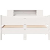  Posteljni okvir brez vzmetnice bel 120x190 cm trdna borovina | Shoptok.si