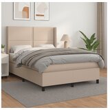 vidaXL Krevet s oprugama i madrac cappuccino 140x190cm od umjetne kože | shoptok.hr