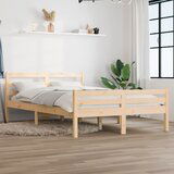 Maison Chic Posteljni okvir - Dvoposteljna postelja - Zakonska postelja iz trdnega lesa 140x190 cm-J14580, (21763636) | Shoptok.si