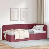  Kutni okvir kreveta Vinska crvena 90 x 200 cm tkanina Slike