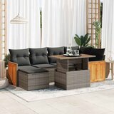 vidaXL Vrtna sedežna garnitura z blazinami 7-delna siv ratan/akacija, (21781922) | Shoptok.si