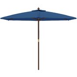  Vrtni suncobran s drvenim stupom azurnoplava 299 x 240 cm | Eponuda.com