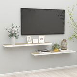 Maison Chic 2 kosi Stenske Police - Viseče police barva hrasta in bela 120x23,5x3,8 cm MDF, (21793767) | Shoptok.si
