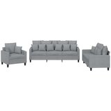  3-dijelni set sofa s jastucima svjetlosivi od tkanine | shoptok.hr