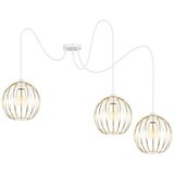  Luster na sajli MATT 3xE27/60W/230V pauk bela/zlatna | Eponuda.com