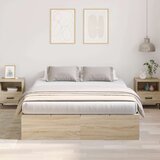  Krevet od Sonoma hrasta Konstruirano drvo Dvostruki Izdržljiv | shoptok.hr