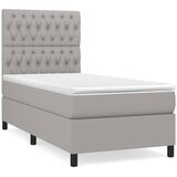  Krevet s oprugama i madracem svjetlosivi 100x200 cm od tkanine | shoptok.hr