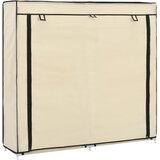 vidaXL omarica za čevlje s pokrivalom blago 115x28x110 cm krem Cene