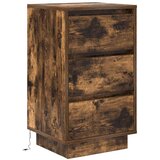  Noćni ormarić s LED svjetlima boja dimljenog hrasta 38x34x65 cm | shoptok.hr
