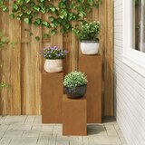 Vanjski Stalak za Biljke Stup 3 kom Weathering Čelik | shoptok.hr