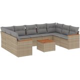  10-dijelni set vrtnih sofa s jastucima bež od poliratana | shoptok.hr