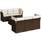 vidaXL 7-dijelni set vrtnih sofa od poliratana s jastucima smeđi | shoptok.hr
