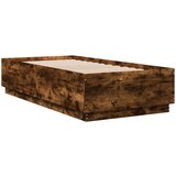 vidaXL Posteljni okvir dimljeni hrast 90x190 cm inženirski les | Shoptok.si