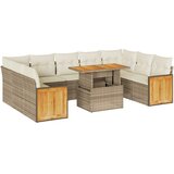 10-dijelni set vrtnih sofa s jastucima bež od poliratana bagrem | shoptok.hr