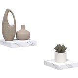  Polica na zidu Zidne 2 pcs Bijeli mramor 23 x 23,5 x 4 cm | shoptok.hr