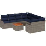 vidaXL Vrtna sedežna garnitura 9 pcs Siva Poly ratan, (5000063232) | Shoptok.si
