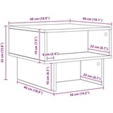  Stolić za kavu Dimljeni hrast 48 x 46 x 35 cm Konstruirano drvo | shoptok.hr