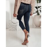 DStreet Spodnie damskie DENIMORI jeansowe z przetarciami niebieskie | Shoptok.si